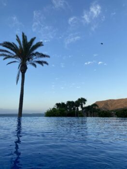 Infinity-Pool mit Blick auf die Berge